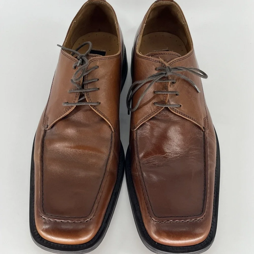 Kenneth Cole New York Men's Brown Leather Oxford Dress Shoes Size 10 -‎ M71174